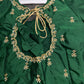 Green Pattu Silk Elegant Maggam Aari Blouse - BL000814