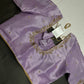 Lavender Purple Pattu Silk Elegant Maggam Aari Blouse - BL000815