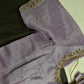 Lavender Purple Pattu Silk Elegant Maggam Aari Blouse - BL000815