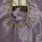 Lavender Purple Pattu Silk Elegant Maggam Aari Blouse - BL000815