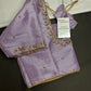 Lavender Purple Pattu Silk Elegant Maggam Aari Blouse - BL000815