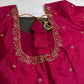 Pink Pattu Silk Elegant Maggam Aari Blouse - BL000816