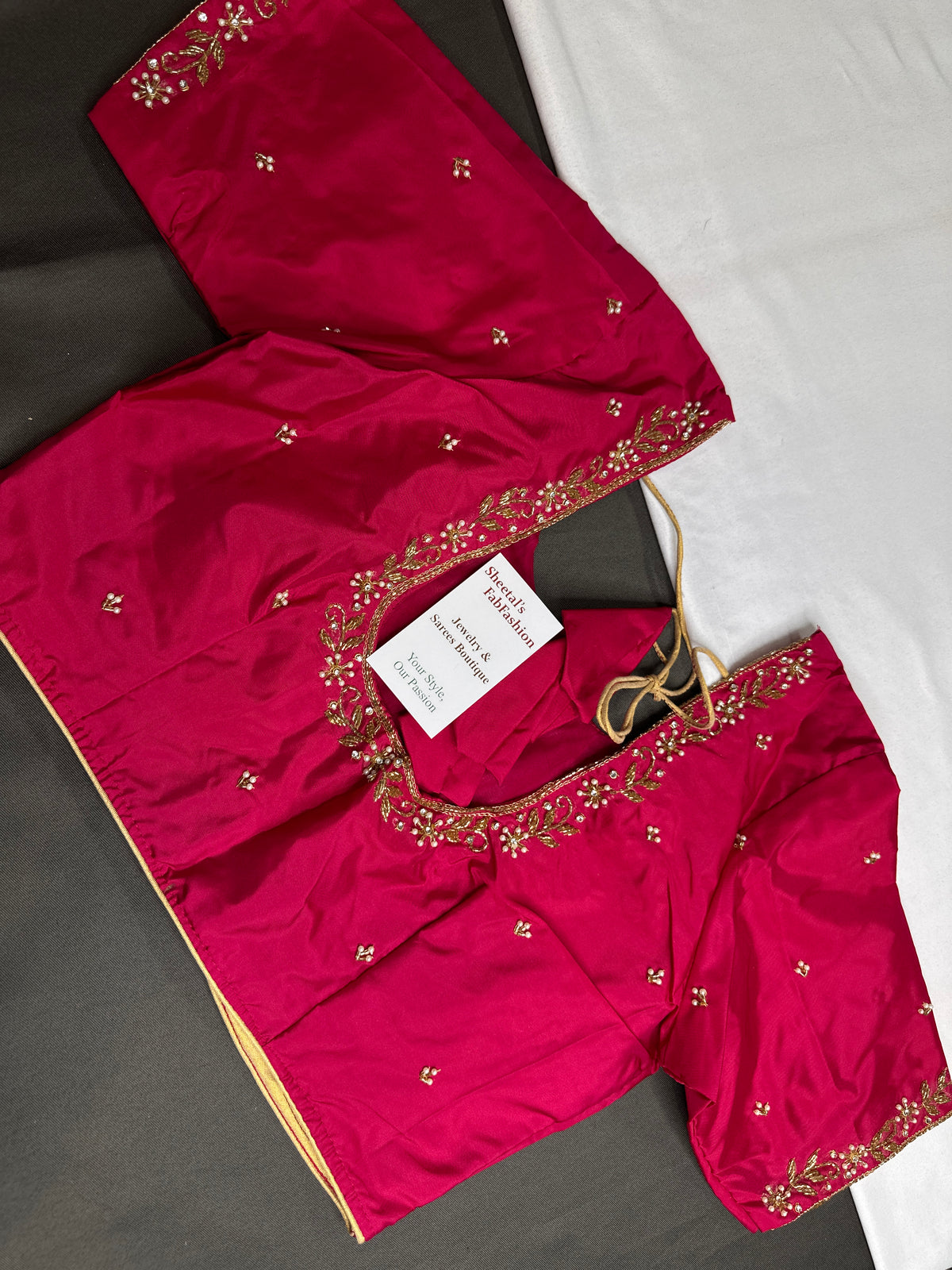 Pink Pattu Silk Elegant Maggam Aari Blouse - BL000816
