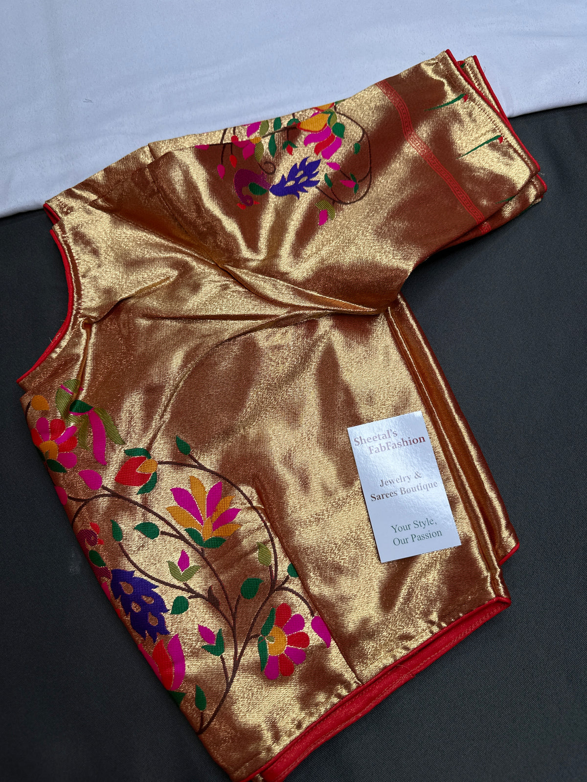 Gold Pure Painthani Blouse - 
