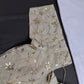 Beige Gold Sequins Embroidery Silk Blouse - 