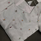 Silver Shinny Silk Blouse - 