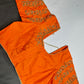 Orange Maggam Work Silk Blouse - 
