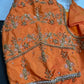 Orange Maggam Work Silk Blouse - 