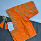 Orange Maggam Work Silk Blouse - 