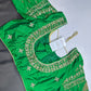 Green Maggam Work Silk Blouse - 