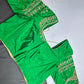 Green Maggam Work Silk Blouse - 