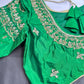 Green Maggam Work Silk Blouse - 