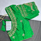 Green Maggam Work Silk Blouse - 