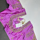 Lavender Purple Maggam Work Silk Blouse - 