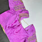 Lavender Purple Maggam Work Silk Blouse - 