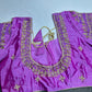 Lavender Purple Maggam Work Silk Blouse - 
