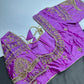 Lavender Purple Maggam Work Silk Blouse - 