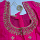 Rani Pink Kardana Maggam Work Silk Blouse - 