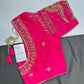 Rani Pink Kardana Maggam Work Silk Blouse - 