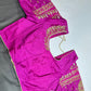 Magenta Pink Kardana Maggam Work Silk Blouse - 