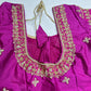 Magenta Pink Kardana Maggam Work Silk Blouse - 
