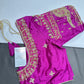 Magenta Pink Kardana Maggam Work Silk Blouse - 