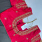 Pink Kardana Maggam Work Silk Blouse - 