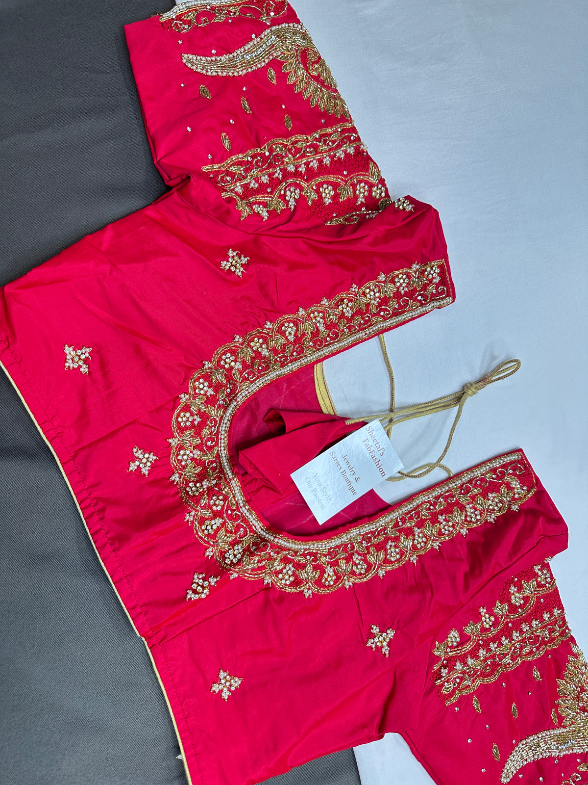 Pink Kardana Maggam Work Silk Blouse - 