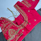 Pink Kardana Maggam Work Silk Blouse - 