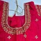 Pink Kardana Maggam Work Silk Blouse - 