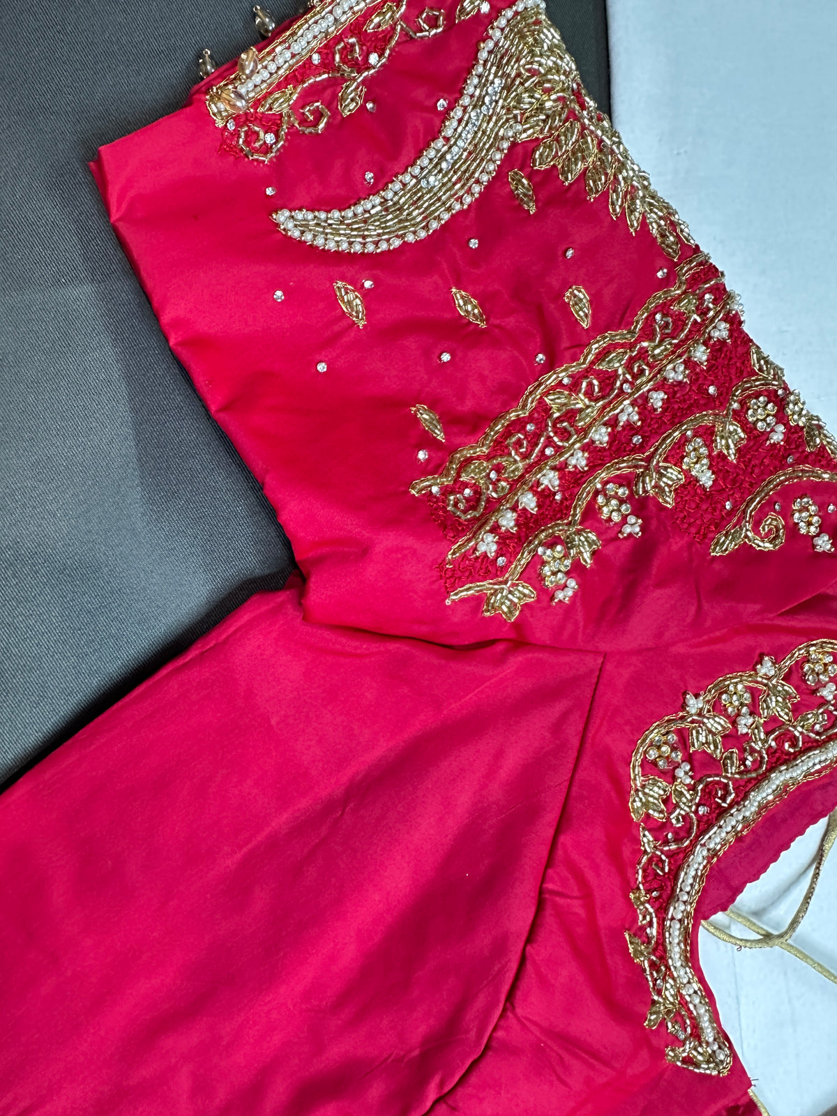Pink Kardana Maggam Work Silk Blouse - 