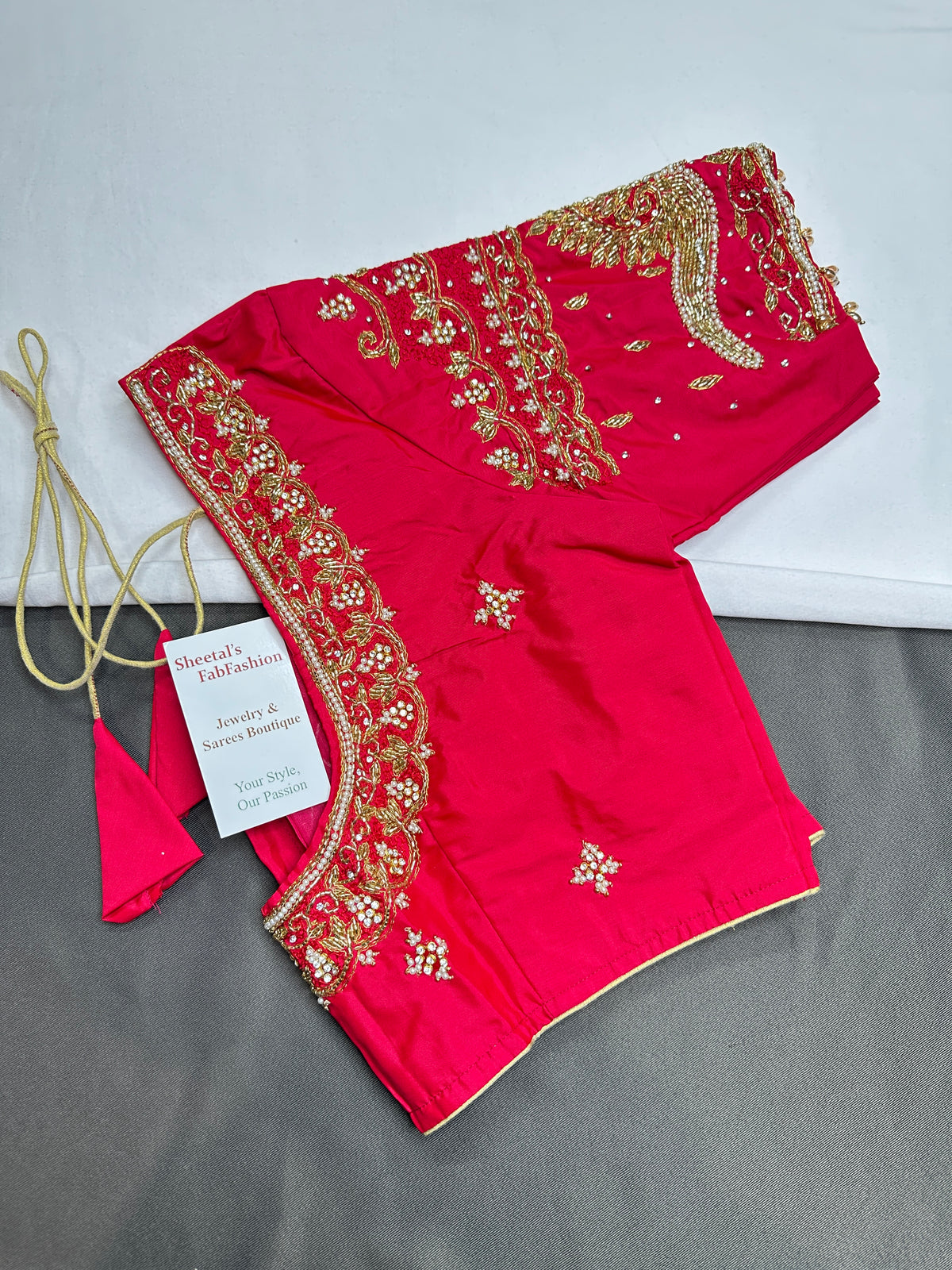 Pink Kardana Maggam Work Silk Blouse - 