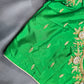 Green Pattu Silk Maggam Aari Blouse - 
