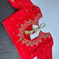 Red Pattu Silk Maggam Aari Blouse - 