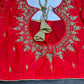 Red Pattu Silk Maggam Aari Blouse - 