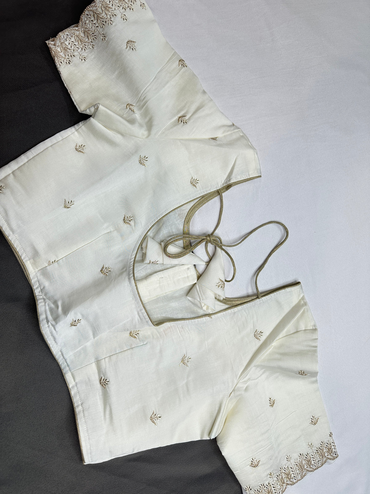 OFF white Elegant  Embroidery Blouse - 