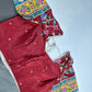 Chinnon Silk Kalamkari with Sequence Work Brown Blouse - 