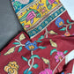 Chinnon Silk Kalamkari with Sequence Work Brown Blouse - 