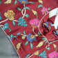 Chinnon Silk Kalamkari with Sequence Work Brown Blouse - 