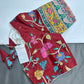 Chinnon Silk Kalamkari with Sequence Work Brown Blouse - 