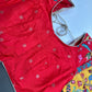 Chinnon Silk Kalamkari with Sequence Work Red Blouse - 