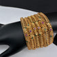 Multi Stone Matte Finish Bangles - 2.8