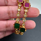 AD Red Green Multi Stone Matte Finish Bangles