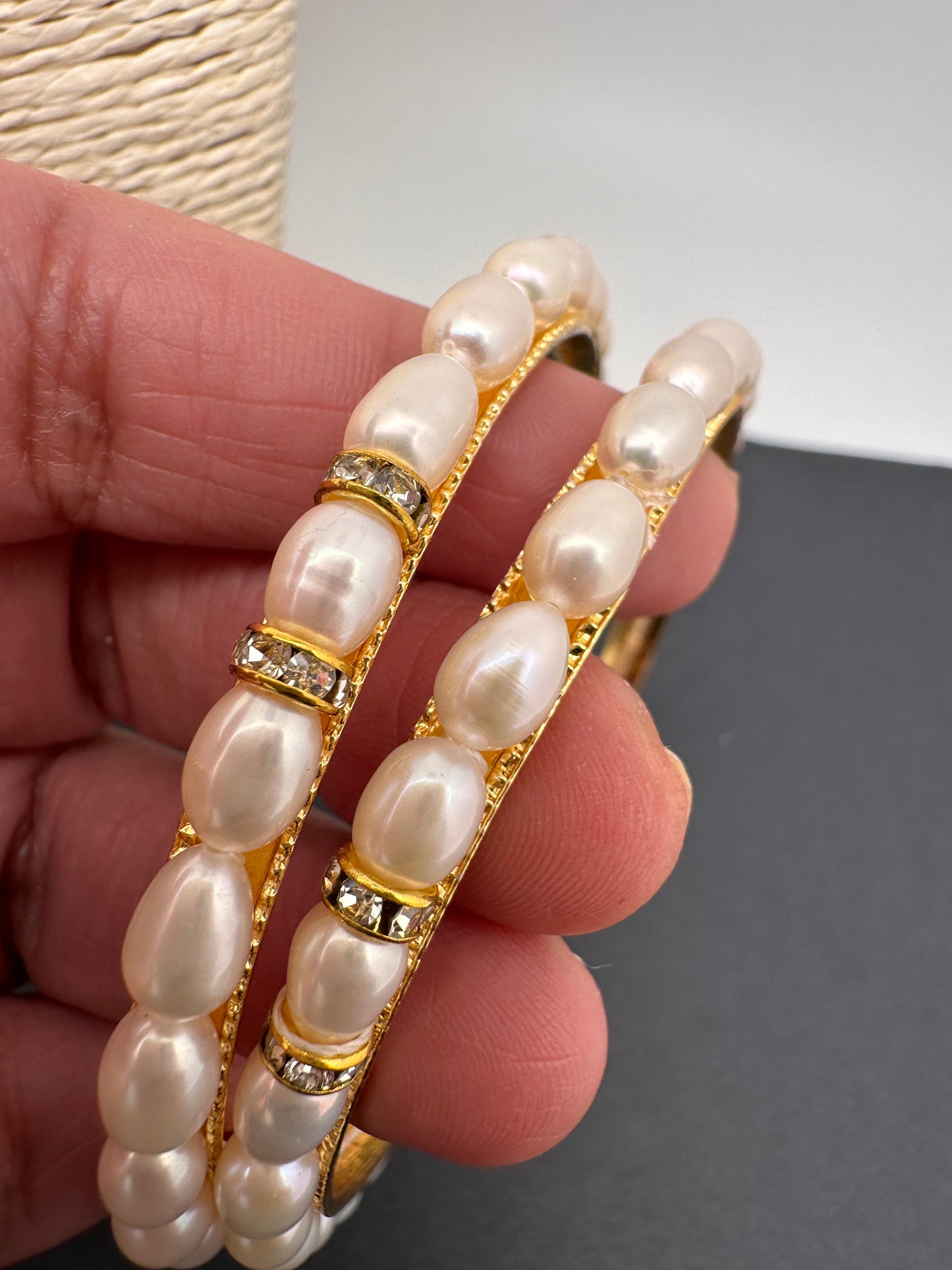 Simple Real Pearl Bangles