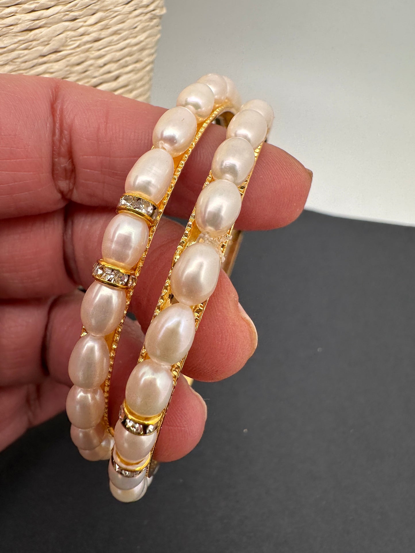 Simple Real Pearl Bangles