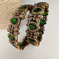 American Diamond Emerald Mehendi FInish Bangles