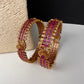 Matte Red Kempu Peacock Bangles