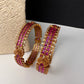 Matte Red Kempu Peacock Bangles