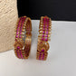 Matte Red Kempu Peacock Bangles
