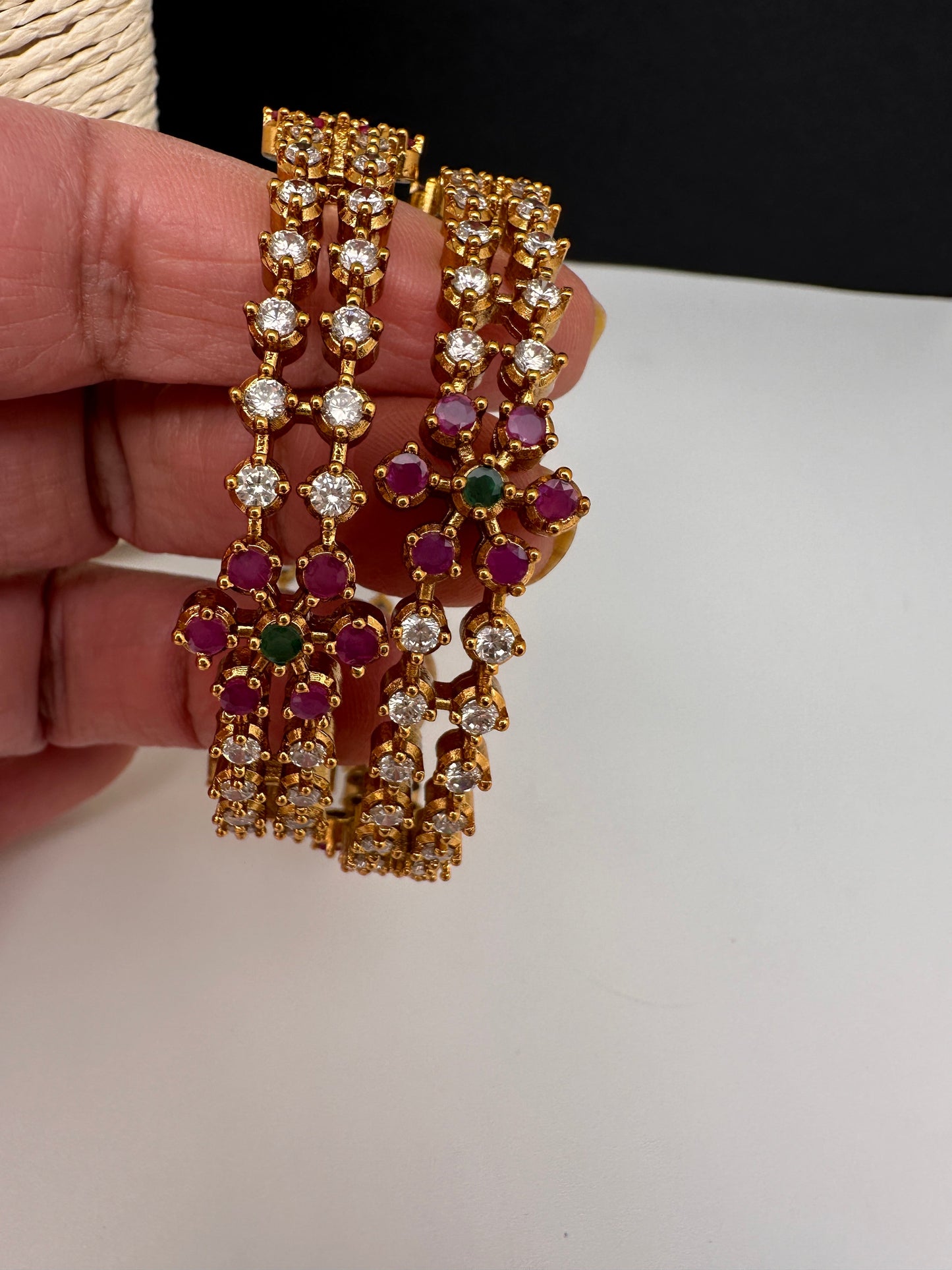 CZ Multi Color Floral Bangles